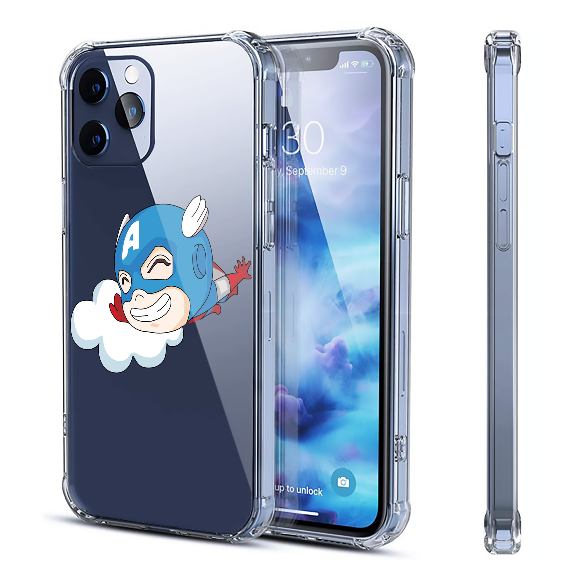（画像用） アベンジャーズ The Avengers 【iPhone 12シリーズ対応】透明スマホケース（クリアソフトケース）